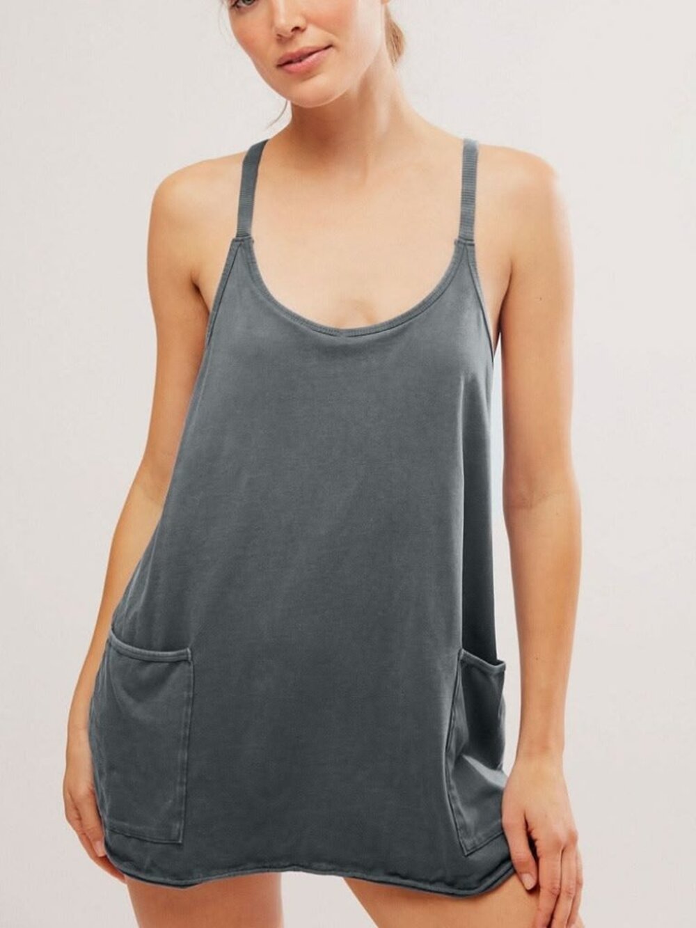 FP Movement by Free People Hot Shot Mini Dress - Gunmetal - Size Medium
